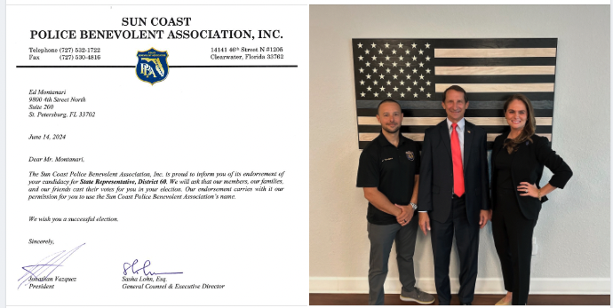 Suncoast Police Benevolent Association backs pro-cop Ed Montanari in HD 60